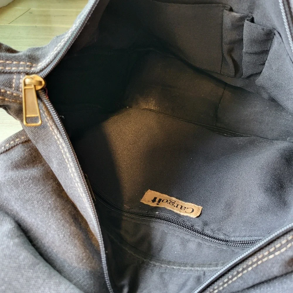 Cargoit Messenger Bag Charcoal Grey Washed Canvas Crossbody Laptop Satchel